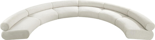 Cream-S6A Bale Collection Modern | Contemporary Modular Sofa with Soft Cream Chenille Cross Hatched Fabric, 202" W x 116" D x 28" H, Cream