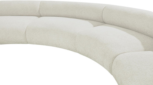 Cream-S6A Bale Collection Modern | Contemporary Modular Sofa with Soft Cream Chenille Cross Hatched Fabric, 202" W x 116" D x 28" H, Cream