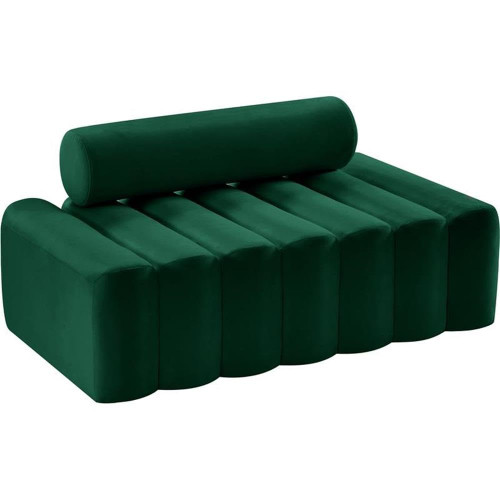 Green-L Melody Collection Modern | Contemporary Velvet Upholstered Loveseat with Deep Channel Tufting