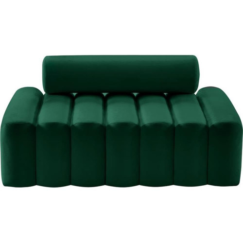 Green-L Melody Collection Modern | Contemporary Velvet Upholstered Loveseat with Deep Channel Tufting