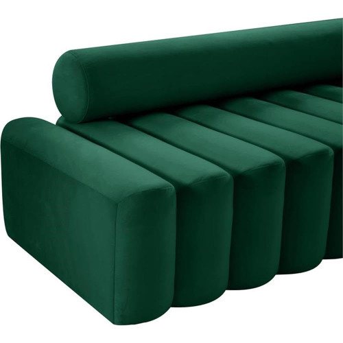 Green-L Melody Collection Modern | Contemporary Velvet Upholstered Loveseat with Deep Channel Tufting