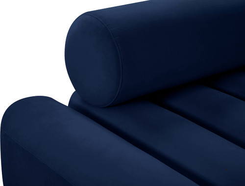 Navy-L Melody Collection Modern | Contemporary Velvet Upholstered Loveseat with Deep Channel Tufting