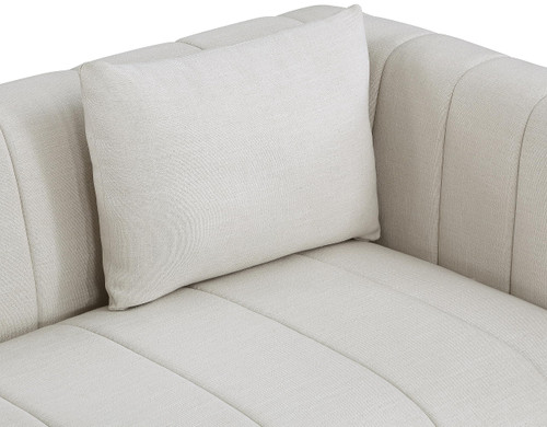Beige-L Lucia Collection Modern | Contemporary Loveseat with Rich Beige Linen Textured Fabric, Black Finish Solid Wood Base, 67" W x 36" D x 28.5" H, Beige