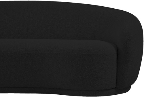 Black-L Hyde Collection Modern | Contemporary Boucle Fabric Upholstered Loveseat, Black, 64" W x 38" D x 27.5" H