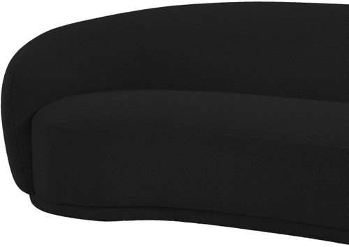 Black-L Hyde Collection Modern | Contemporary Boucle Fabric Upholstered Loveseat, Black, 64" W x 38" D x 27.5" H