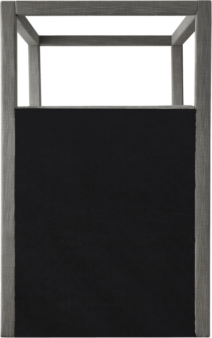 EmersonGrey-T Emerson Collection Mid Century Modern Linen Textured Fabric Upholstered Canopy Bed, 47" W x 81.5" D x 78" H, Grey, Twin