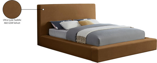 DorianSaddle-F Dorian Collection Modern | Contemporary Full Bed with Ultra Luxe Saddle Velvet, 68" W x 90" D x 45" H, Saddle, Full