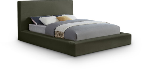DorianGreen-F Dorian Collection Modern | Contemporary Full Bed with Ultra Luxe Green Velvet, 68" W x 90" D x 45" H, Green, Full