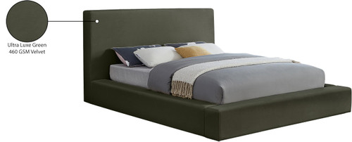 DorianGreen-F Dorian Collection Modern | Contemporary Full Bed with Ultra Luxe Green Velvet, 68" W x 90" D x 45" H, Green, Full
