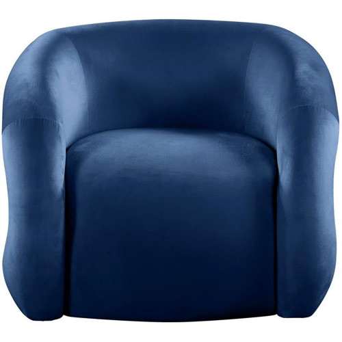Navy Roxbury Collection Modern | Contemporary Velvet Upholstered Accent Chair with Deep Channel Tufted Back, Navy, 33" W x 29.5" D x 28" H