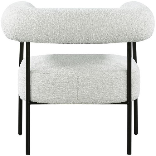 Cream Blake Collection Modern | Contemporary Boucle Fabric Upholstered Accent Chair with Matte Black Frame, Cream, 32" W x 28" D x 30.5" H