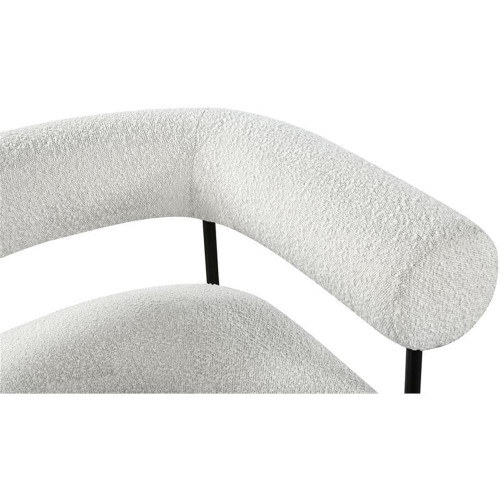 Cream Blake Collection Modern | Contemporary Boucle Fabric Upholstered Accent Chair with Matte Black Frame, Cream, 32" W x 28" D x 30.5" H