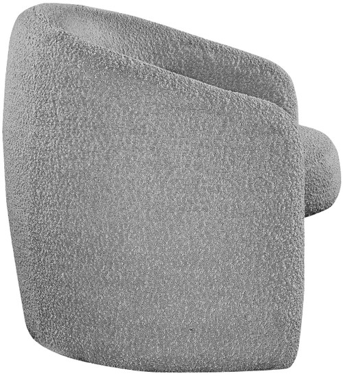 Grey Acadia Collection Modern | Contemporary Accent Chair with Rich Grey Salt & Pepper Boucle Fabric, Rounded Back, 33.5" W x 30.5" D x 30" H, Grey