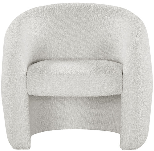 Cream Acadia Collection Modern | Contemporary Accent Chair with Rich Cream Boucle Fabric, Rounded Back, 33.5" W x 30.5" D x 30" H, Cream