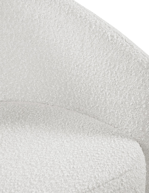 Cream Acadia Collection Modern | Contemporary Accent Chair with Rich Cream Boucle Fabric, Rounded Back, 33.5" W x 30.5" D x 30" H, Cream