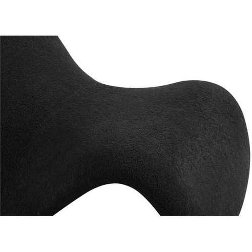Black Theodore Collection Modern | Contemporary Accent Chair with Soft Black Cashmere Like Faux Shearling, Curved Design, 31.5" W x 35.5" D x 25.5" H, Black