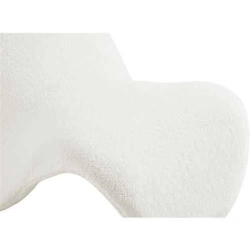 Cream Theodore Collection Modern | Contemporary Accent Chair with Soft Cream Cashmere Like Faux Shearling, Curved Design, 31.5" W x 35.5" D x 25.5" H, Cream
