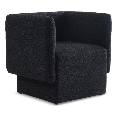 Black Vera Collection Modern | Contemporary Boucle Fabric Upholstered Accent Chair, Black, 31" W x 27" D x 29" H