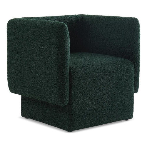 Green Vera Collection Modern | Contemporary Boucle Fabric Upholstered Accent Chair, Green, 31" W x 27" D x 29" H