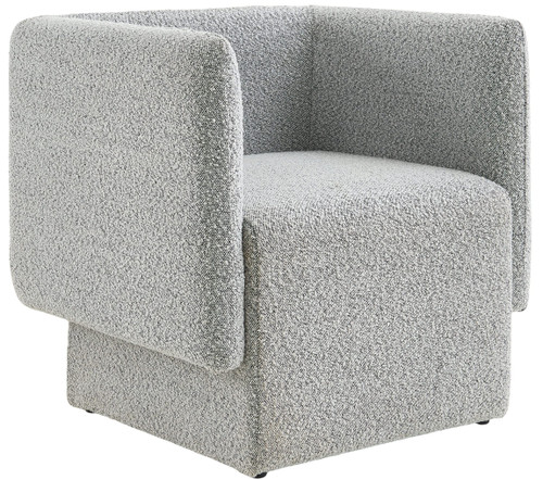 Grey Vera Collection Modern | Contemporary Boucle Fabric Upholstered Accent Chair, Grey, 31" W x 27" D x 29" H