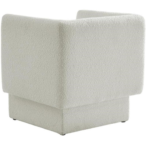 Cream Vera Collection Modern | Contemporary Boucle Fabric Upholstered Accent Chair, Cream, 31" W x 27" D x 29" H