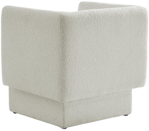 Cream Vera Collection Modern | Contemporary Boucle Fabric Upholstered Accent Chair, Cream, 31" W x 27" D x 29" H