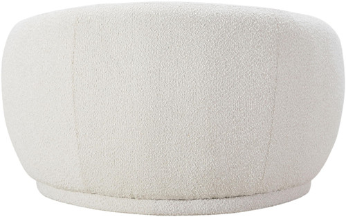 Cream-C Hyde Collection Modern | Contemporary Boucle Fabric Upholstered Accent Chair with Rounded Back, Cream, 42" W x 38" D x 27.5" H