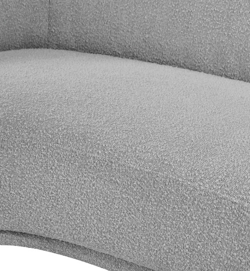 Grey-C Hyde Collection Modern | Contemporary Boucle Fabric Upholstered Accent Chair with Rounded Back, Grey, 42" W x 38" D x 27.5" H