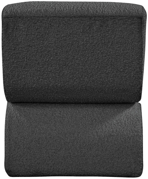 Black Desiree Collection Modern | Contemporary Boucle Fabric Upholstered Accent Chair with Rich Black Boucle Fabric, Curved Design, 22.5" W x 29" D x 28.5" H, Black