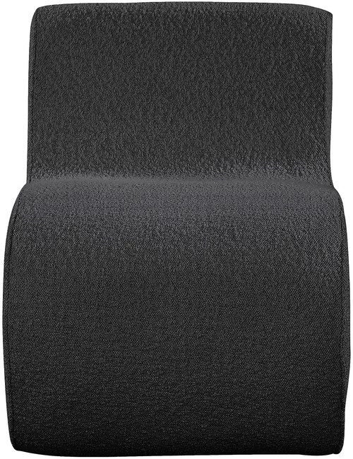 Black Desiree Collection Modern | Contemporary Boucle Fabric Upholstered Accent Chair with Rich Black Boucle Fabric, Curved Design, 22.5" W x 29" D x 28.5" H, Black
