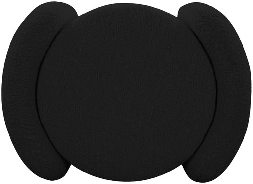 Black Horizon Collection Modern | Contemporary Boucle Fabric Upholstered Ottoman, Black, 29" W x 22" D x 19" H