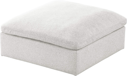 Cream-Ott Serene Collection Modern | Contemporary Deluxe Comfort Ottoman, Soft Linen Textured Fabric, Down Cushions, 39" W x 40" D x 18.5" H, Cream