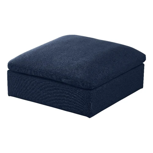 Navy-Ott Serene Collection Modern | Contemporary Deluxe Comfort Ottoman, Soft Linen Textured Fabric, Down Cushions, 39" W x 40" D x 18.5" H, Navy