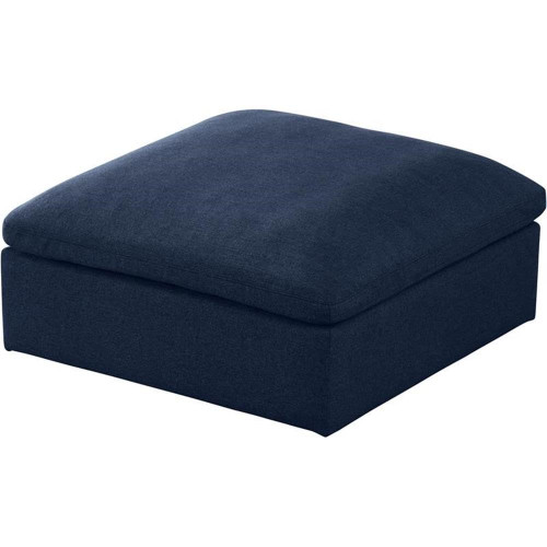 Navy-Ott Serene Collection Modern | Contemporary Deluxe Comfort Ottoman, Soft Linen Textured Fabric, Down Cushions, 39" W x 40" D x 18.5" H, Navy
