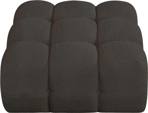 Brown-Ott Ames Collection Modern | Contemporary Ottoman with Rich Brown Boucle Fabric, 34" W x 34" D x 17.5" H, Brown