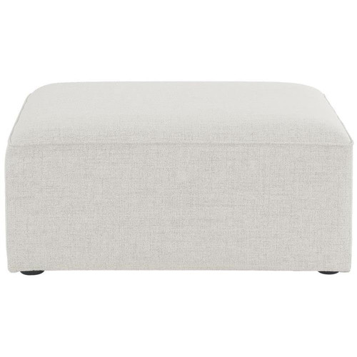 Cream-Ott Cube Collection Modern | Contemporary Linen Textured Upholstered Modular Ottoman, Cream, 36" W x 36" D x 17" H