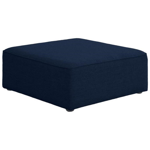 Navy-Ott Cube Collection Modern | Contemporary Linen Textured Upholstered Modular Ottoman, Navy, 36" W x 36" D x 17" H