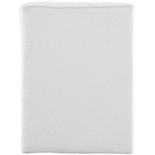 Cream Orian Collection Modern | Contemporary Chaise with Soft Cream Teddy Fabric, Deep Channel Tufting, Curved Design, 26.5" W x 59" D x 36.5" H, Cream
