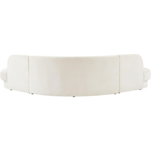 Cream-Sectional Rosa Collection Modern | Contemporary Velvet Upholstered Sectional
