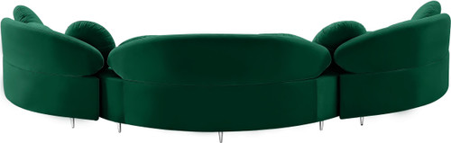 Green-Sectional Vivacious Collection Modern | Contemporary Velvet Upholstered Sectional with Both Gold & Chrome Legs Included