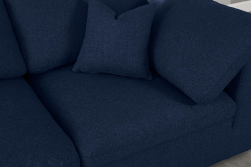 Navy-Sec7B Serene Collection Modern | Contemporary Deluxe Comfort Modular Sectional, Soft Linen Textured Fabric, Down Cushions, 197" W x 79" D x 32" H, Navy