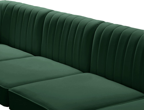 Green-Corner Alina Collection Modern | Contemporary Velvet Upholstered Modular Chair with Deep Channel Tufting, 32.5" W x 32.5" D x 31" H, Green