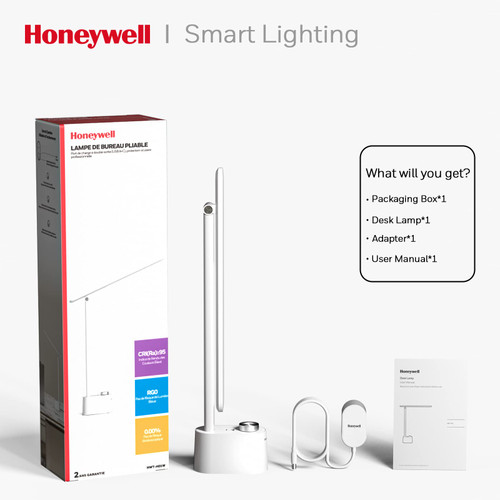LED Desk Lamp, Foldable & Stepless Dimmable, White