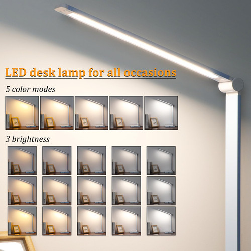 LED Desk Lamp with USB Ports,Touch Desk Lamps for Home Office with 5 Modes