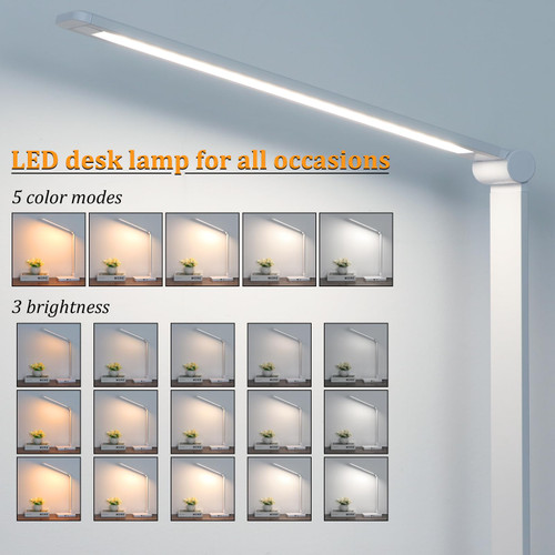 LED Desk Lamp with USB Ports,Touch Desk Lamps for Home Office with 5 Modes