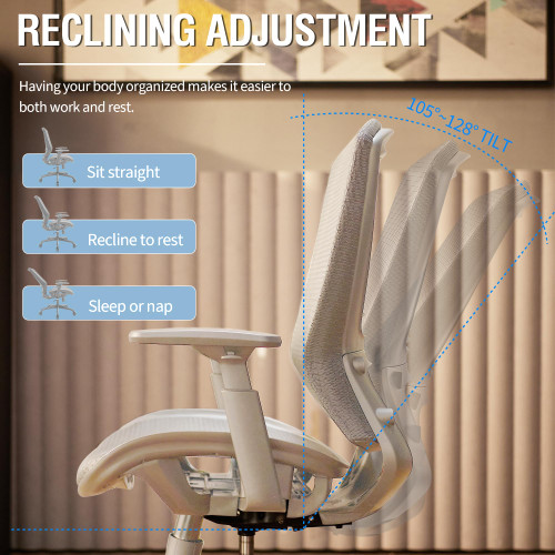 Mesh Office Chair,Ergonomic Computer Desk Chair,Sturdy Task Chair- Adjustable Lumbar Support & Armrests,Tilt Function,Comfort Wide Seat,Swivel Home Office Chair (Grey Frame Grey Mesh)