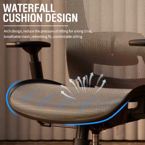 Ergonomic Mesh Office Chair,Comfy Computer Desk Chair - BIFMA 5.1 Certified Commercial Swivel Task Chair for Home Office - Adjustable Lumbar Support & Armrests,Tilt Function,Wide Seat