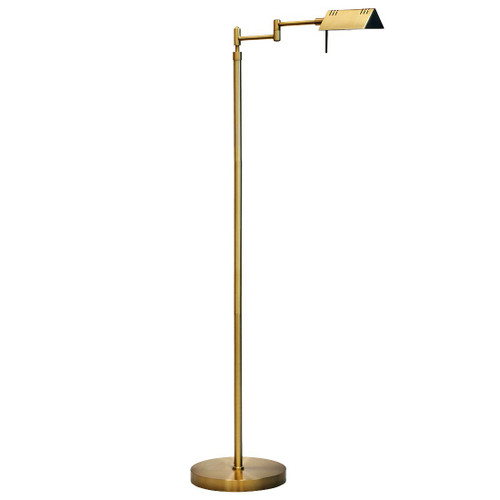 Brook Adjustable Dimmable LED Pharmacy Floor Lamp, Antique Brass