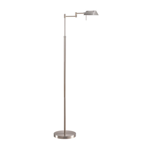 Brook Adjustable Dimmable LED Pharmacy Floor Lamp, Brushed Nickel