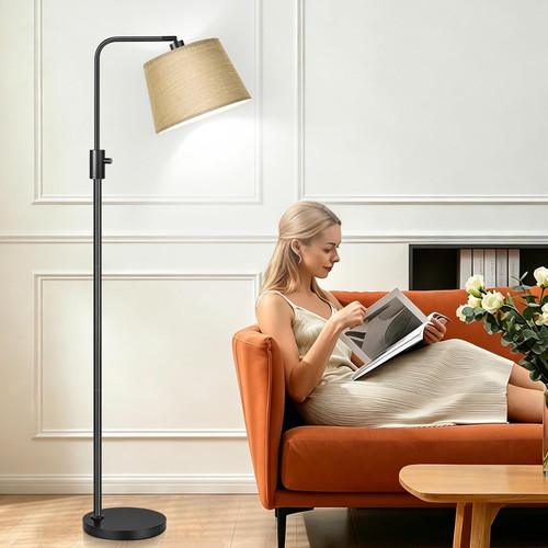 Dimmable Floor Lamp, 1000 LM LED Edison Bulb Included, Arc Floor Lamps for Living Room Modern Standing Lamp Tall Lamps for Living Room Bedroom-Champagne